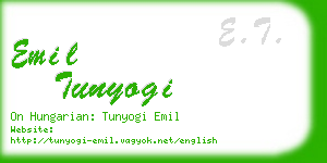 emil tunyogi business card